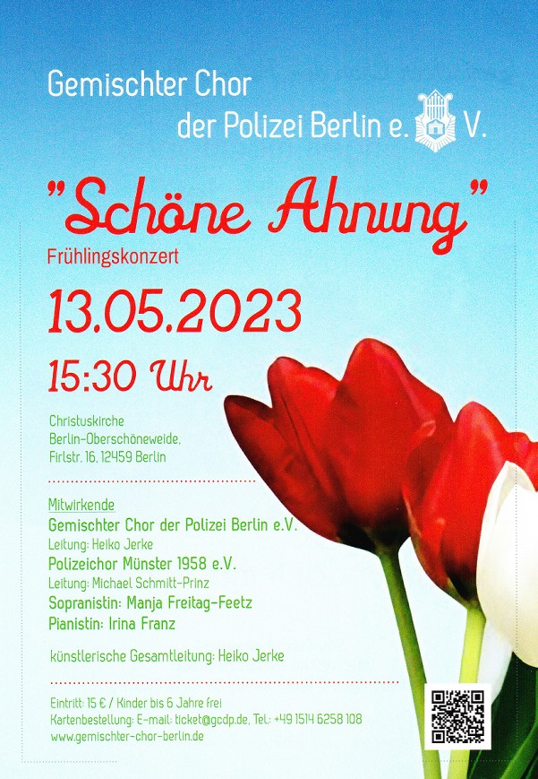 Infoflyer für das Konzert "Schöne Ahnung" am 13.05.2023