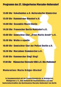 Auftrittszeiten der Chöre Sängerfest Auftrittszeiten Chöre Sängerfest 