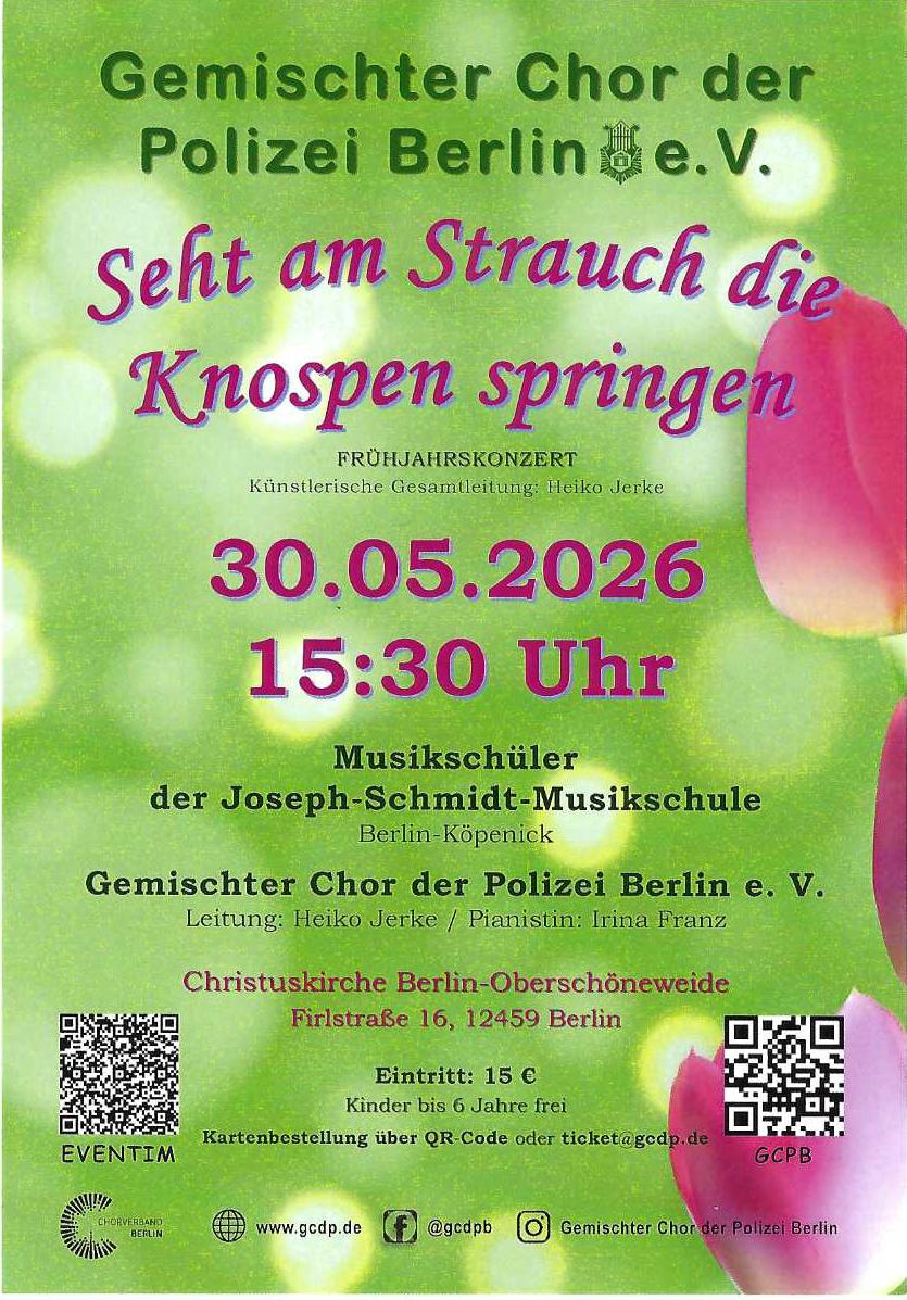 Flyer Konzert 30.05.2026 in der Christuskirche Oberschöneweide